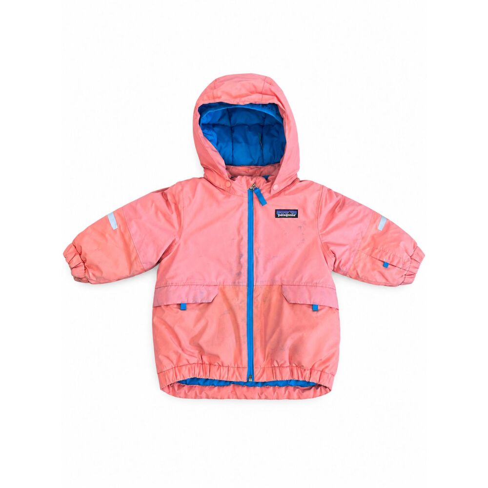 Patagonia Kids 2T Insulated Hooded Jacket Coral Pink Blue Winter Coat
